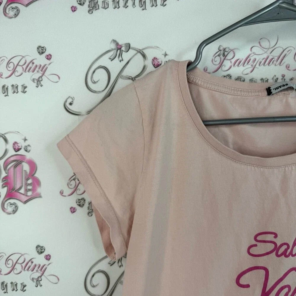Iuvas T-shirt Women's Light Pink Salut, Vara! Graphic Short Sleeve Tee top - Picture 7 of 11